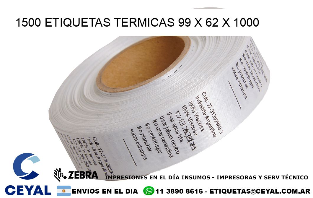 1500 ETIQUETAS TERMICAS 99 x 62 x 1000