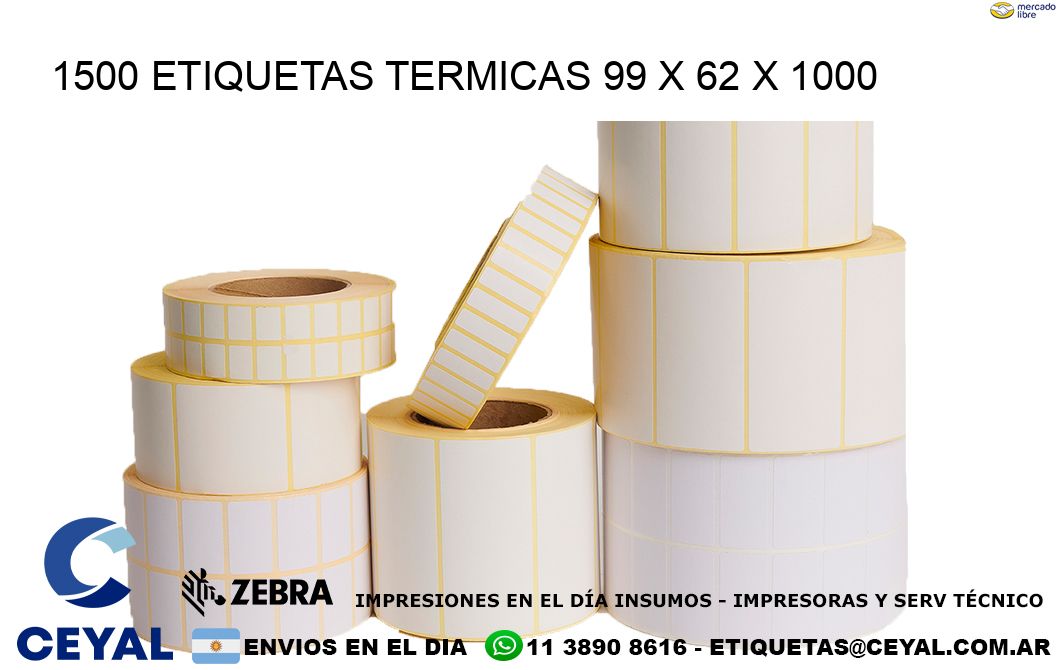 1500 ETIQUETAS TERMICAS 99 x 62 x 1000