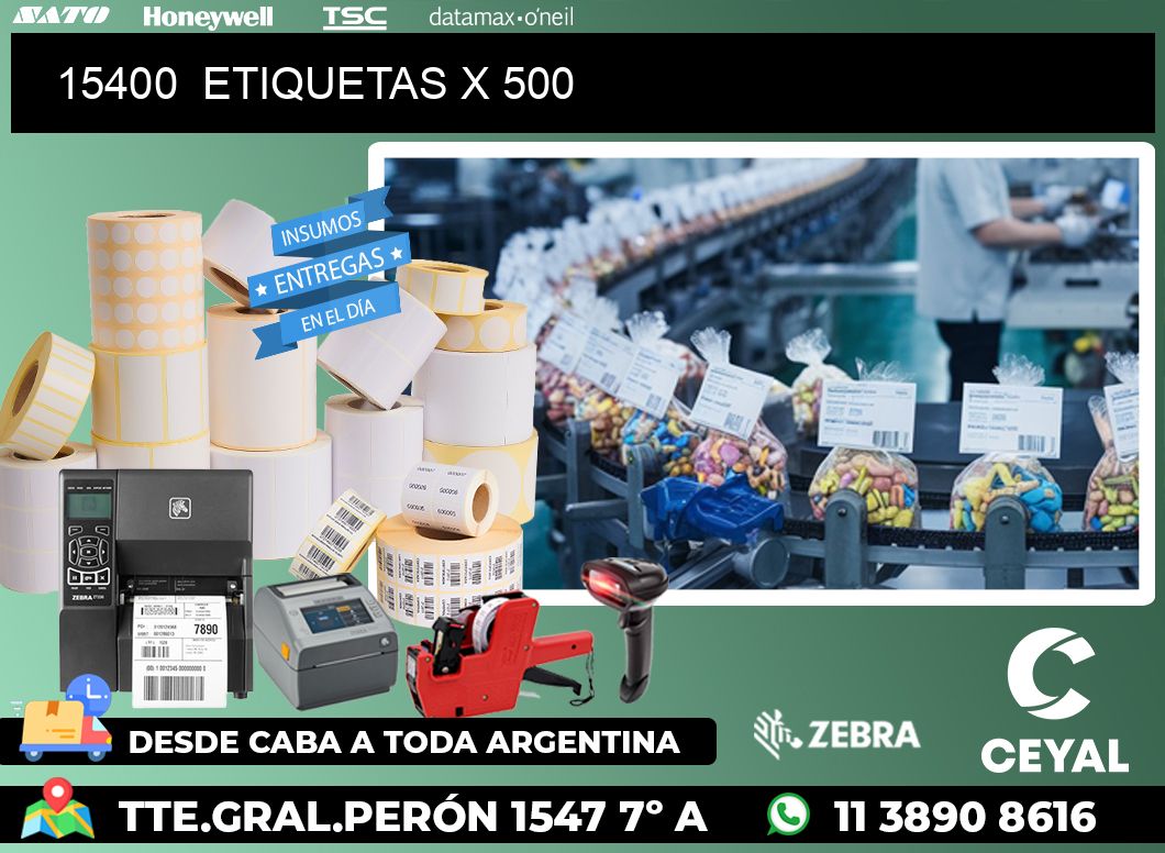 15400  ETIQUETAS X 500