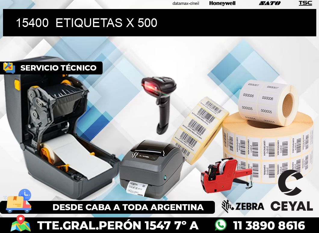 15400  ETIQUETAS X 500