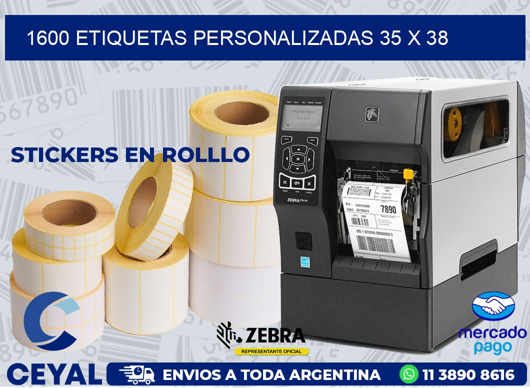 1600 ETIQUETAS PERSONALIZADAS 35 x 38