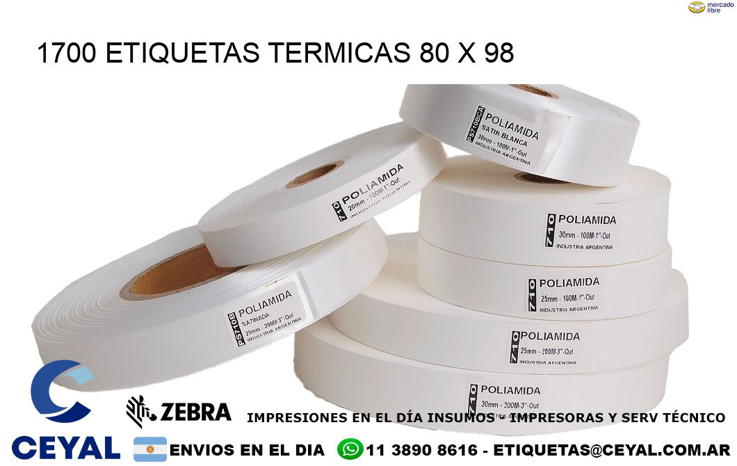 1700 ETIQUETAS TERMICAS 80 x 98