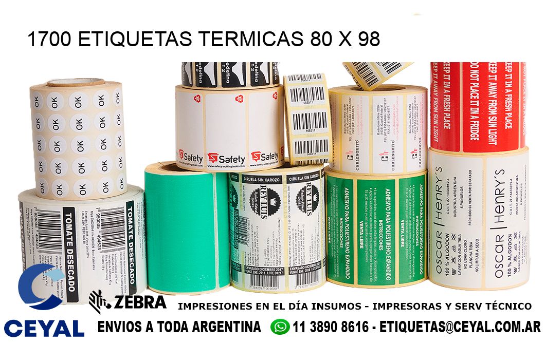 1700 ETIQUETAS TERMICAS 80 x 98