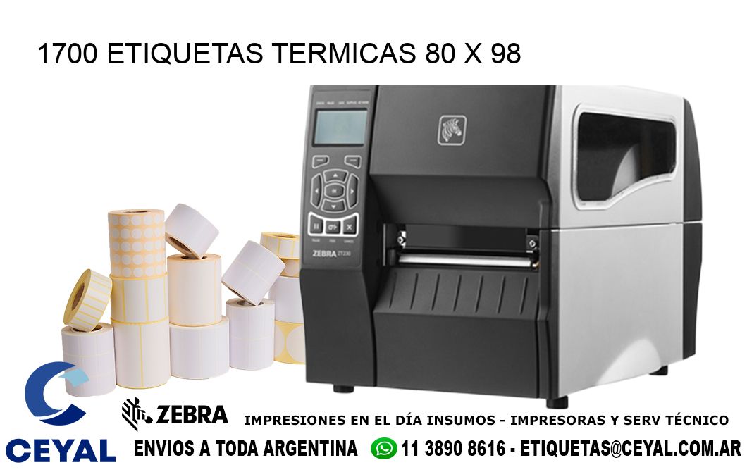 1700 ETIQUETAS TERMICAS 80 x 98