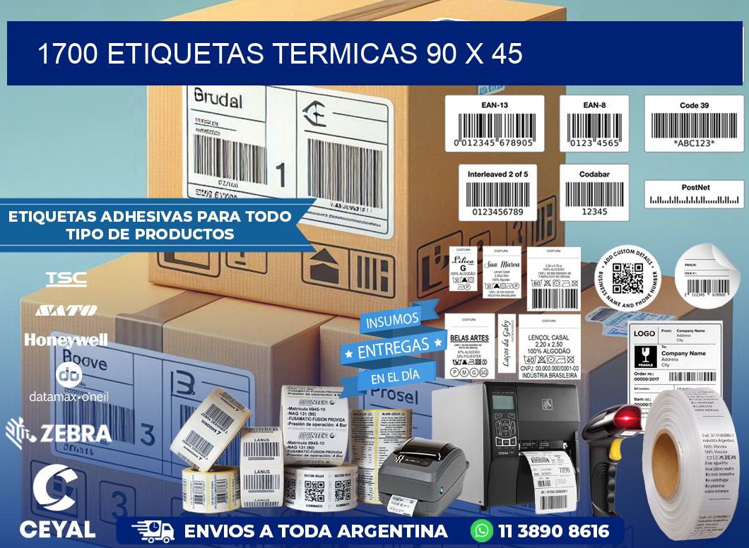 1700 ETIQUETAS TERMICAS 90 x 45