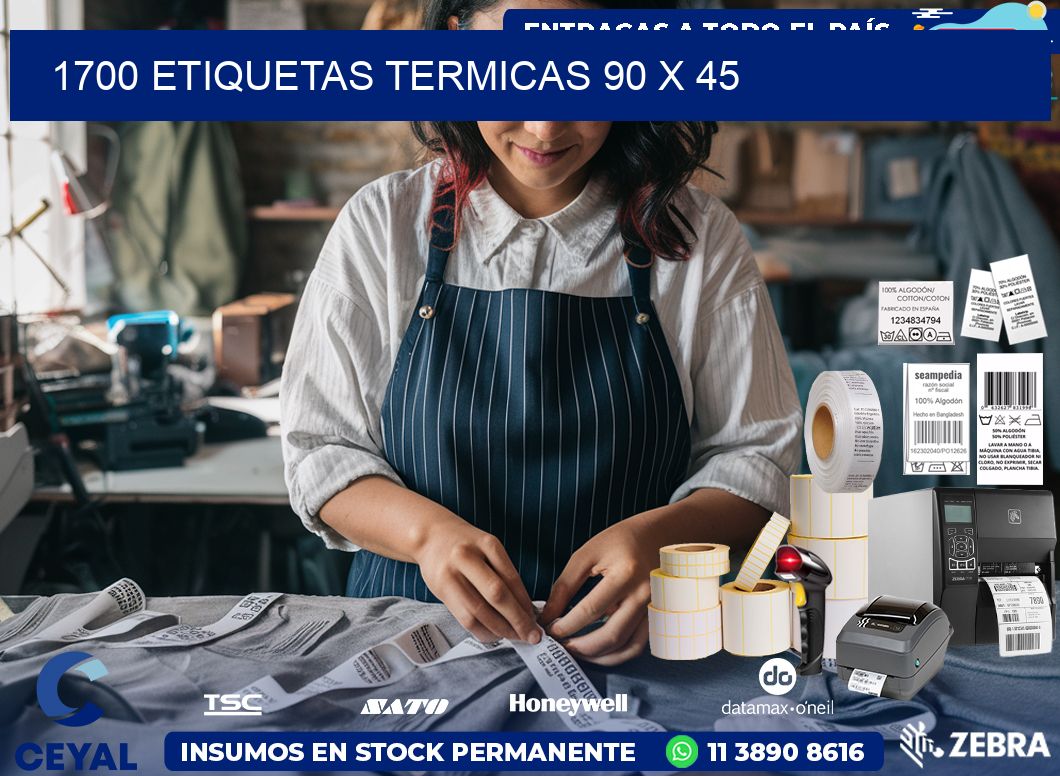 1700 ETIQUETAS TERMICAS 90 x 45