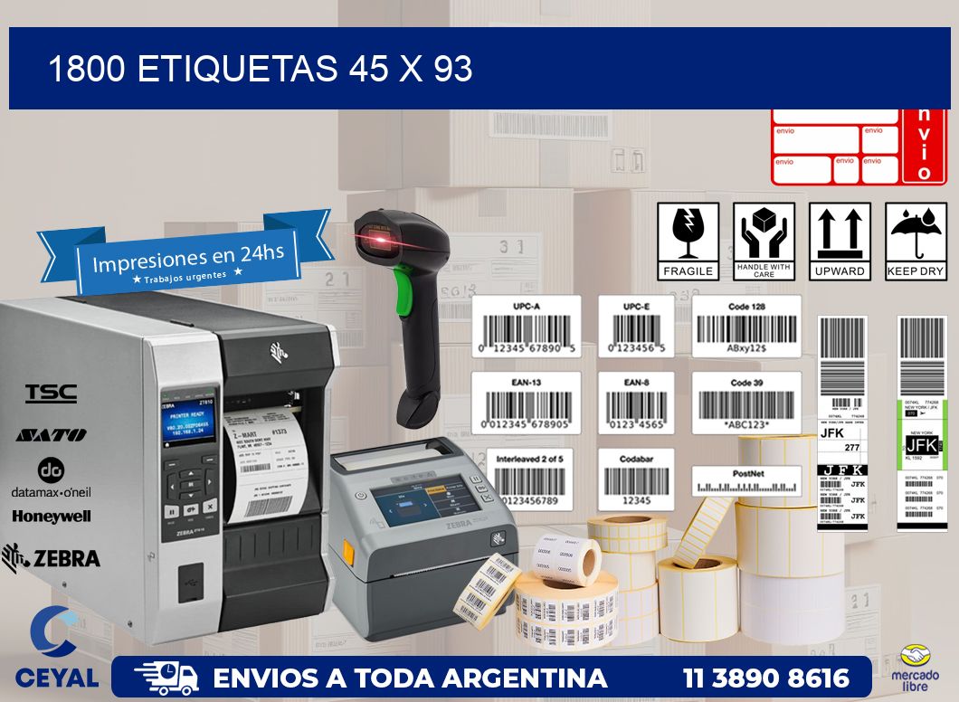 1800 ETIQUETAS 45 x 93