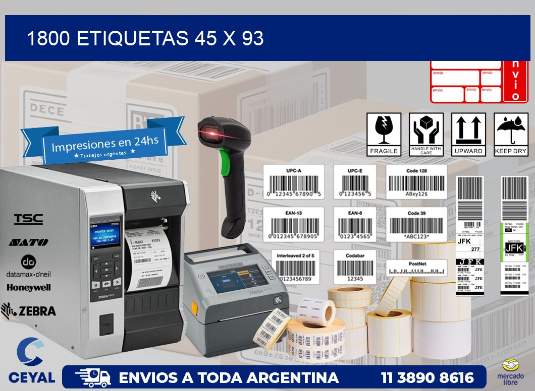 1800 ETIQUETAS 45 x 93