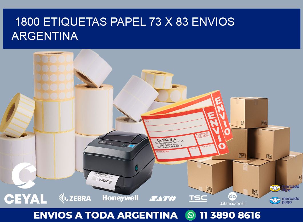 1800 ETIQUETAS PAPEL 73 x 83 ENVIOS ARGENTINA