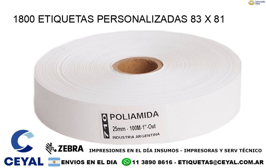 1800 ETIQUETAS PERSONALIZADAS 83 x 81
