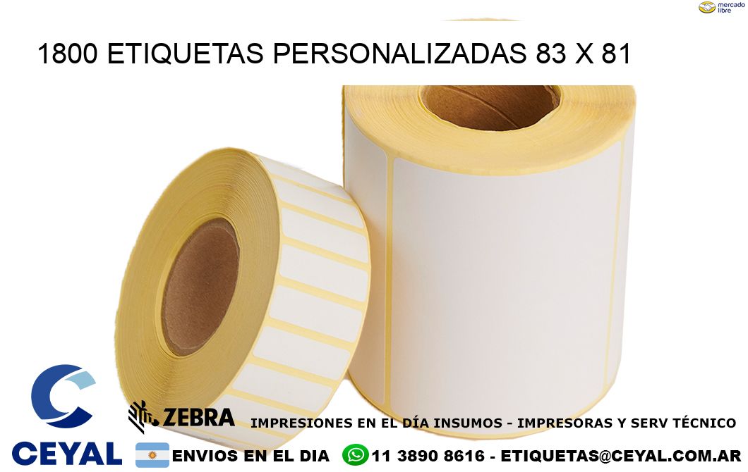 1800 ETIQUETAS PERSONALIZADAS 83 x 81