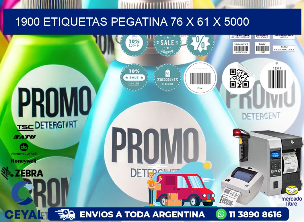 1900 ETIQUETAS PEGATINA 76 x 61 x 5000