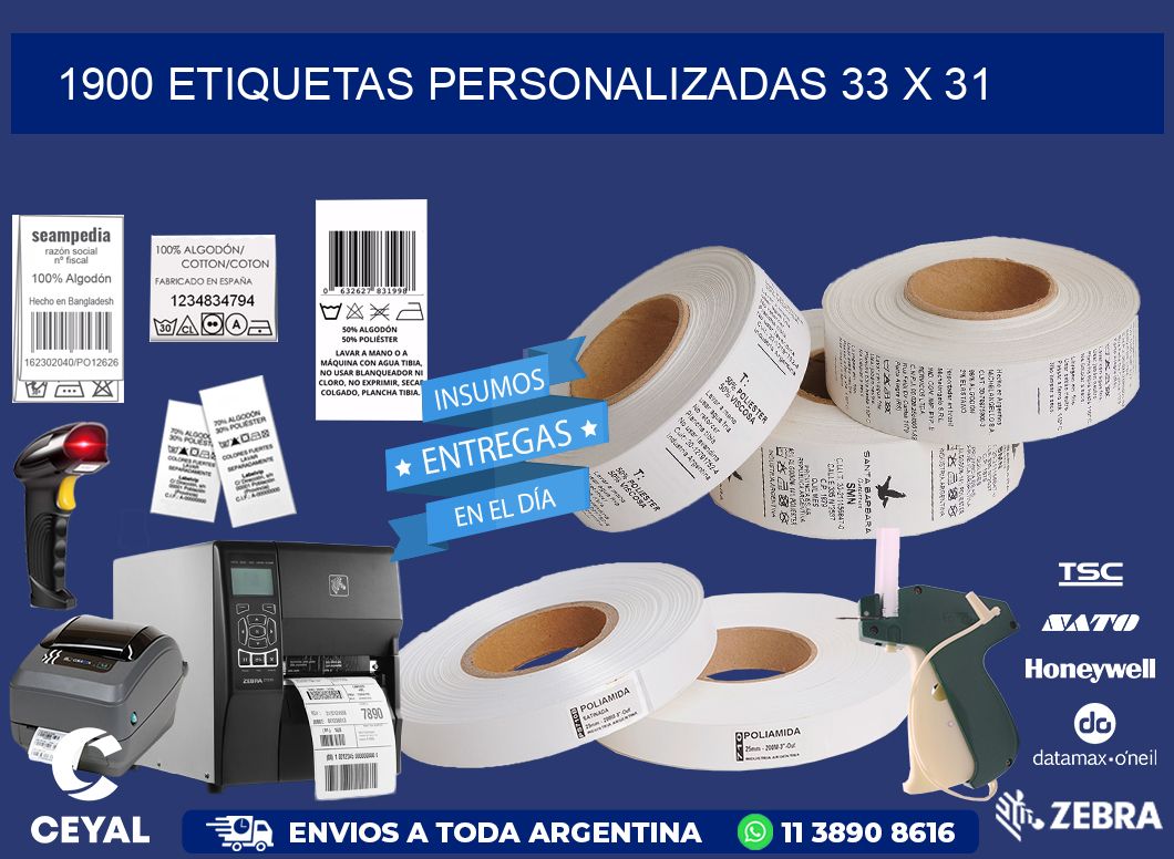 1900 ETIQUETAS PERSONALIZADAS 33 x 31