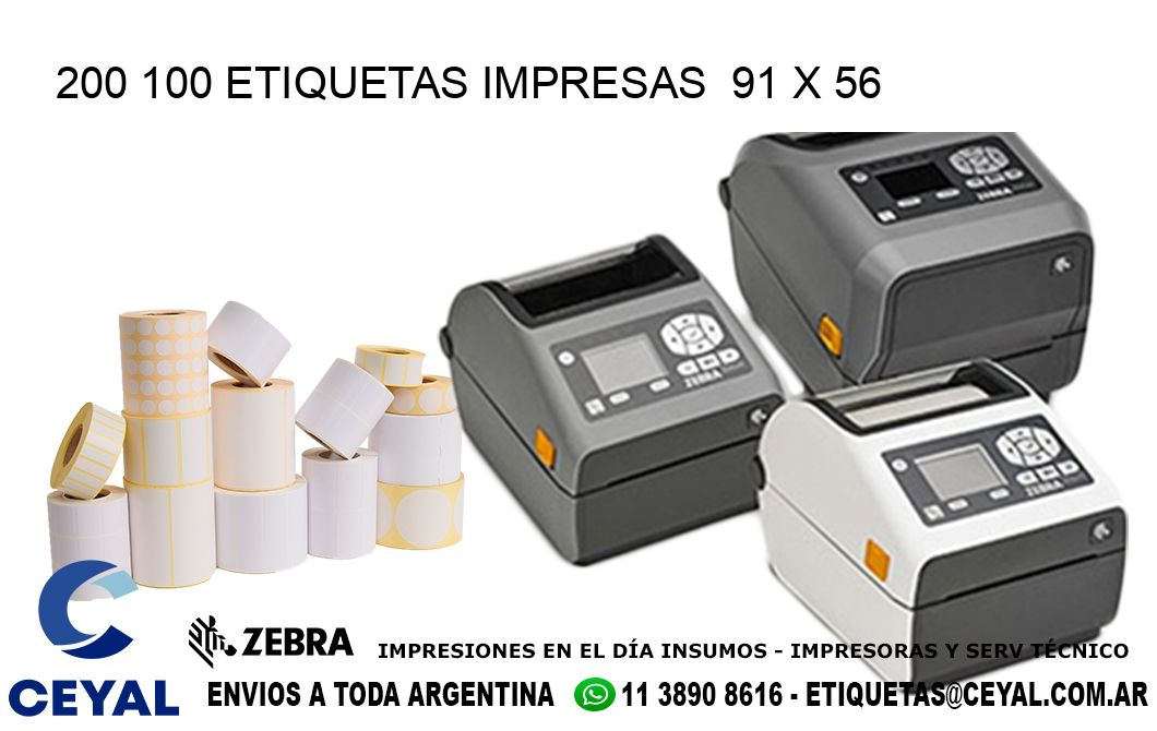 200 100 ETIQUETAS IMPRESAS  91 x 56