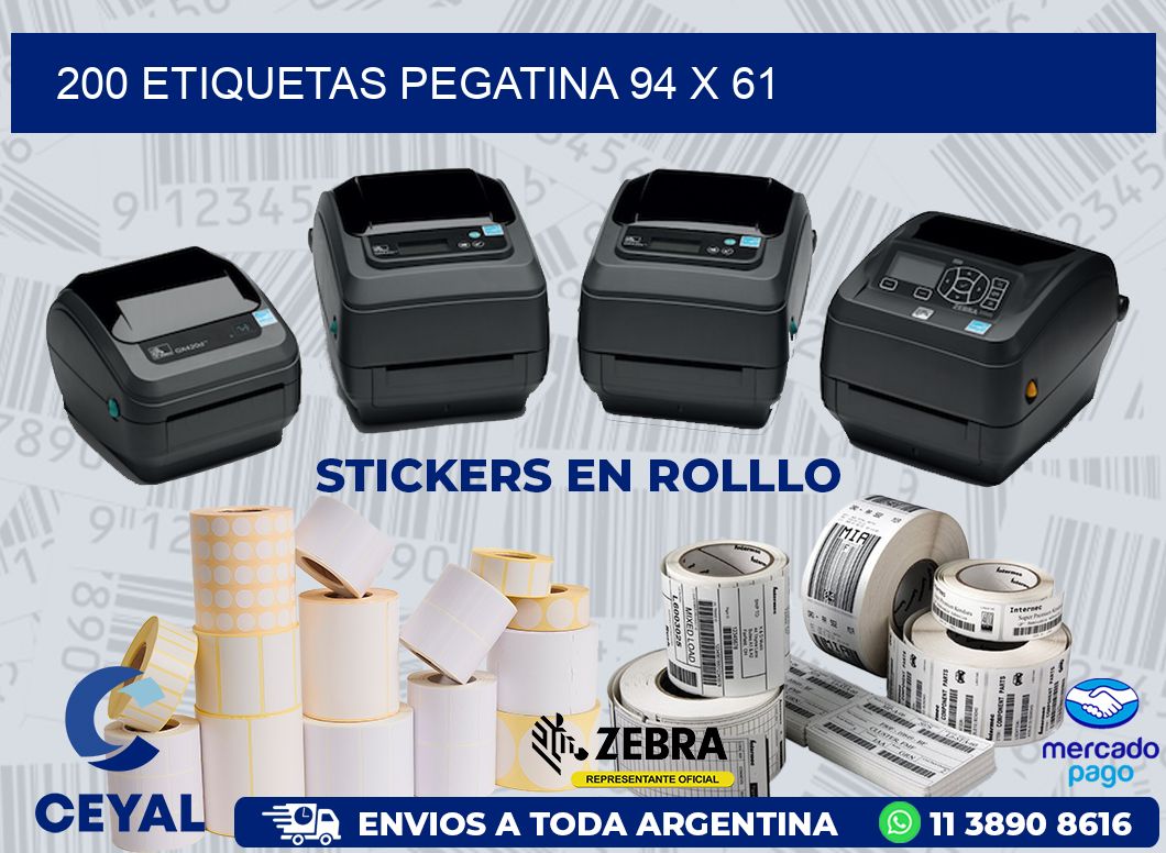 200 ETIQUETAS PEGATINA 94 x 61