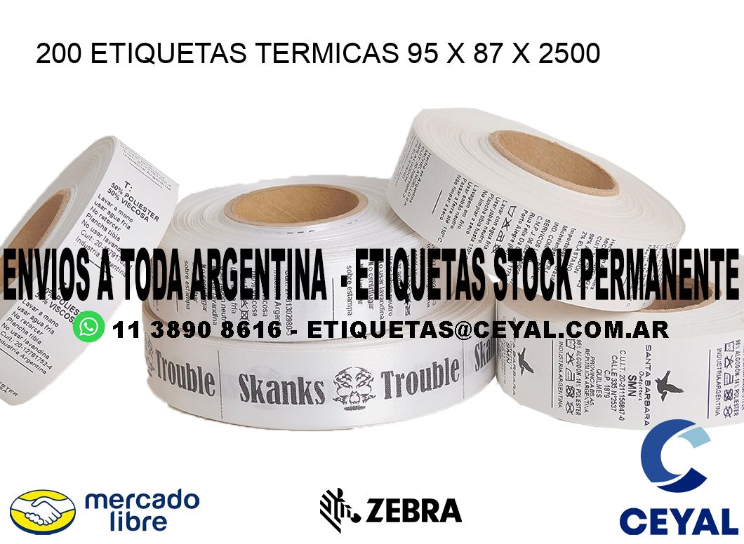 200 ETIQUETAS TERMICAS 95 x 87 x 2500