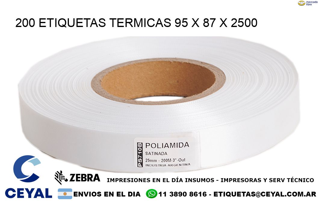 200 ETIQUETAS TERMICAS 95 x 87 x 2500