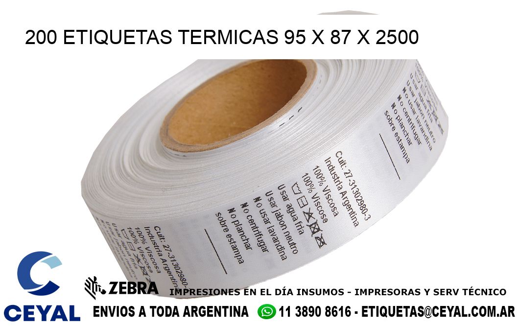 200 ETIQUETAS TERMICAS 95 x 87 x 2500