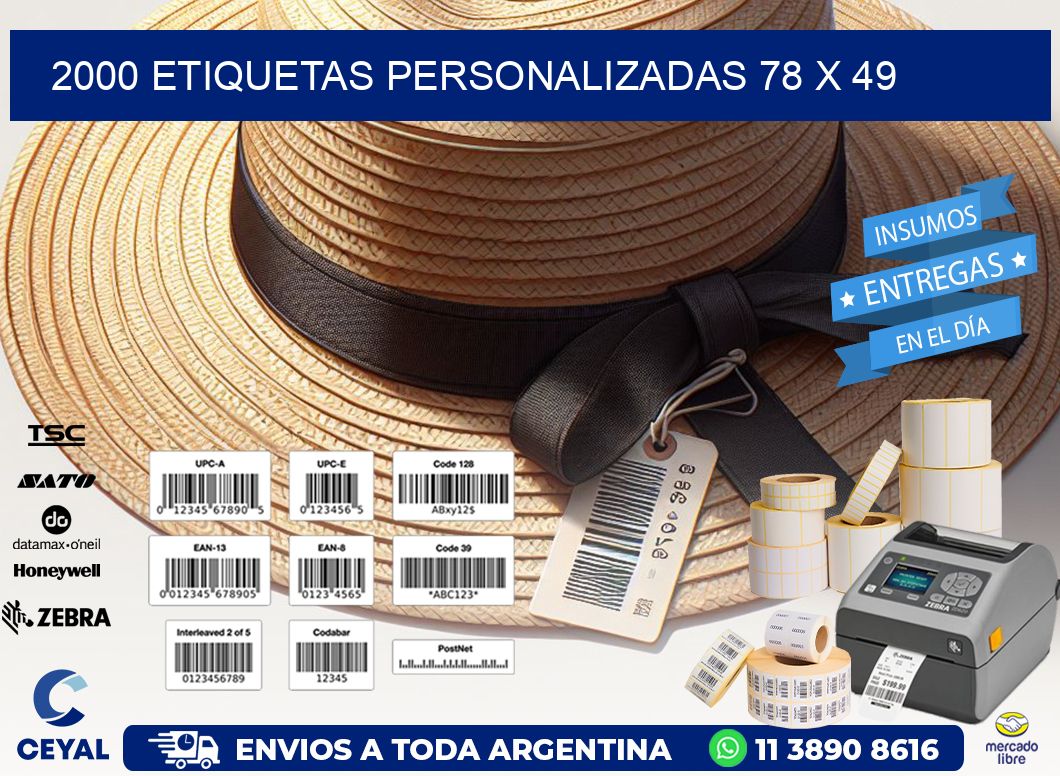 2000 ETIQUETAS PERSONALIZADAS 78 x 49