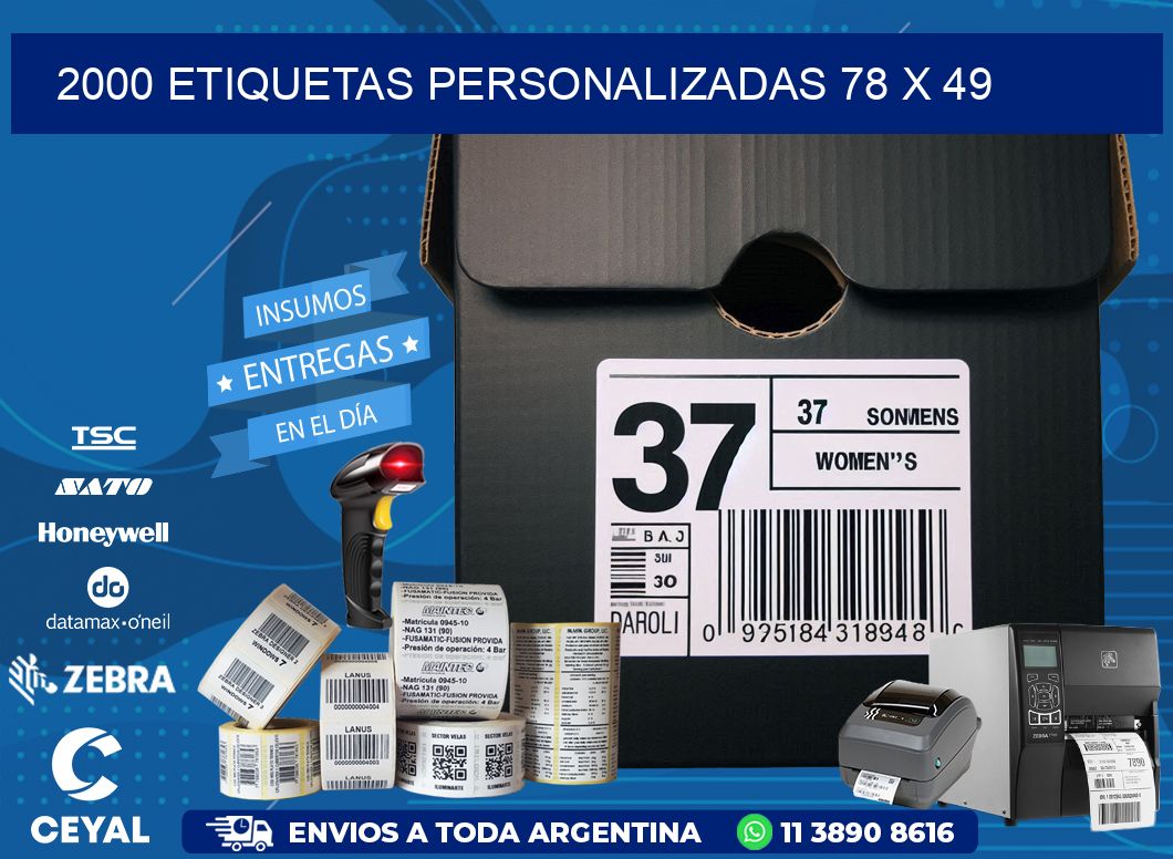 2000 ETIQUETAS PERSONALIZADAS 78 x 49