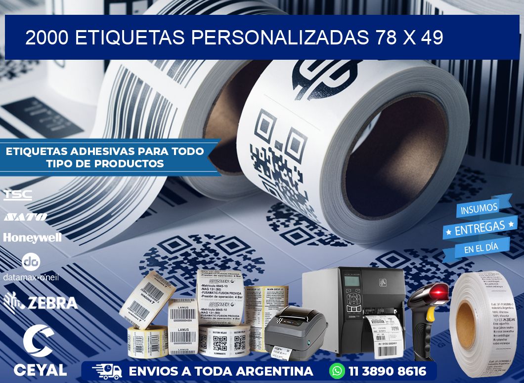 2000 ETIQUETAS PERSONALIZADAS 78 x 49