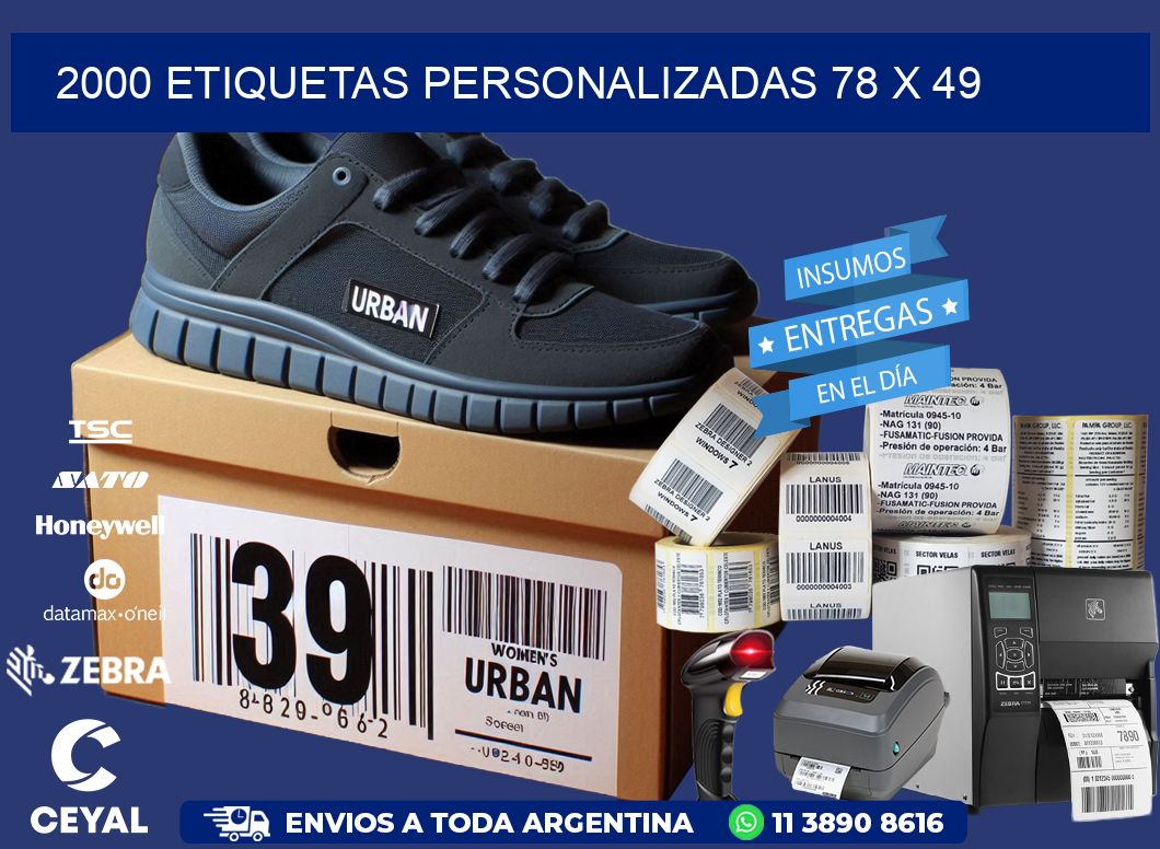 2000 ETIQUETAS PERSONALIZADAS 78 x 49