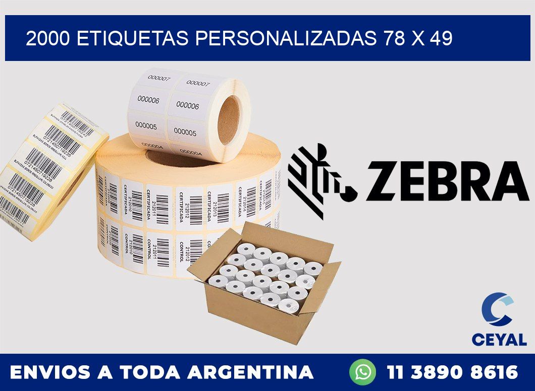 2000 ETIQUETAS PERSONALIZADAS 78 x 49