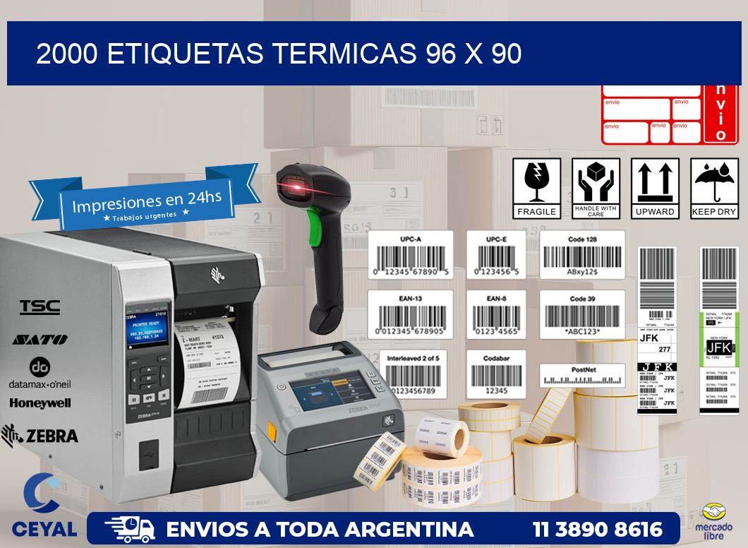 2000 ETIQUETAS TERMICAS 96 x 90