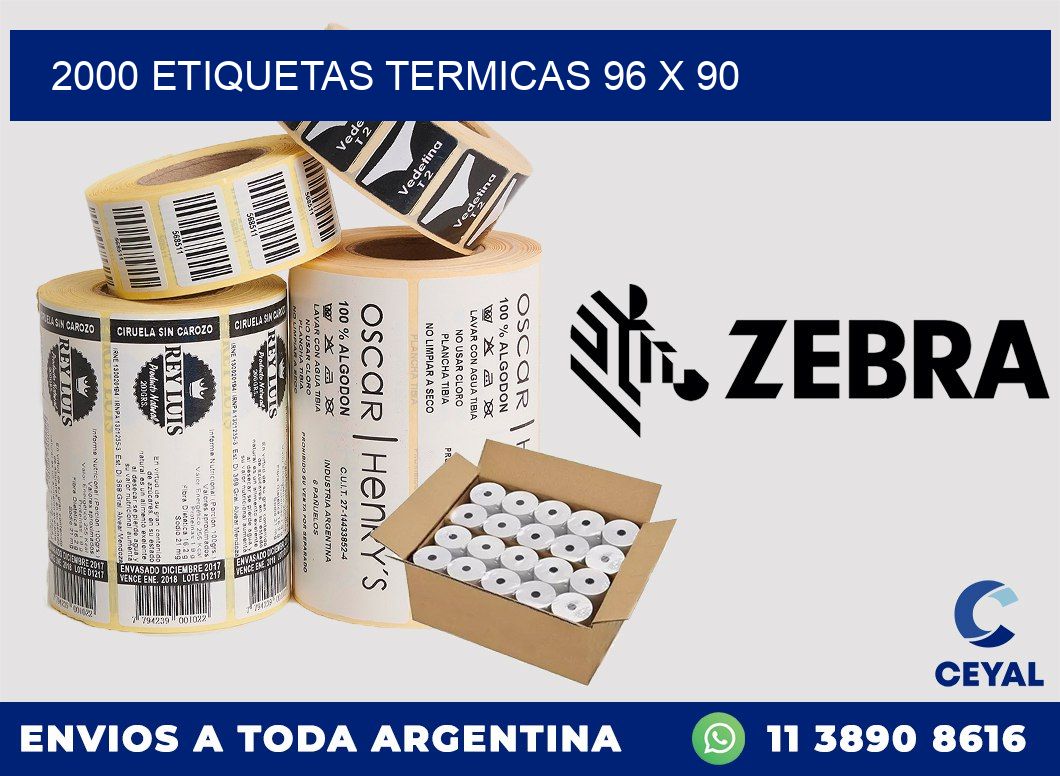 2000 ETIQUETAS TERMICAS 96 x 90