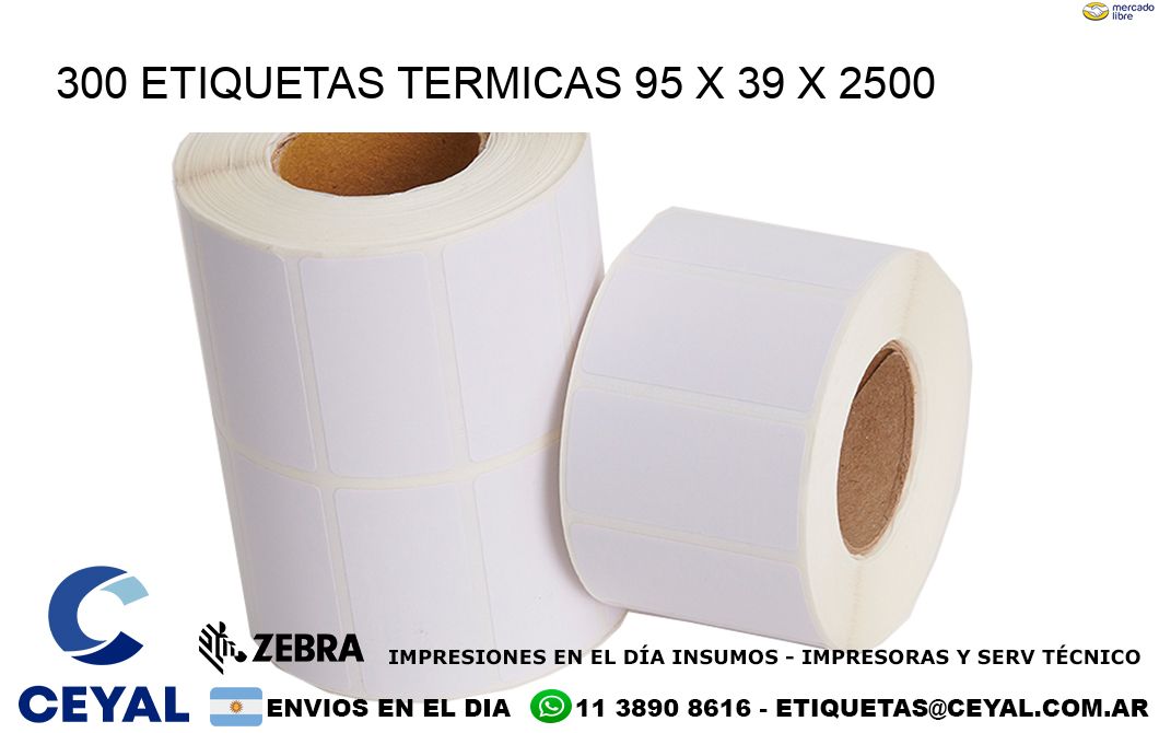 300 ETIQUETAS TERMICAS 95 x 39 x 2500