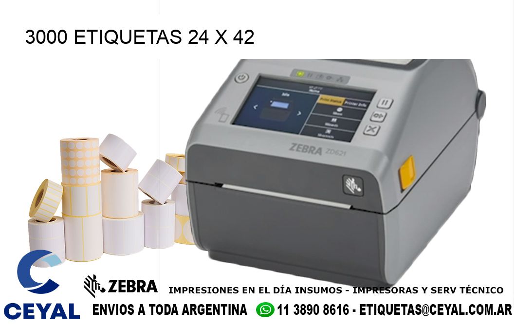 3000 ETIQUETAS 24 x 42