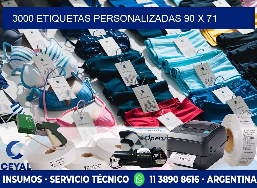 3000 ETIQUETAS PERSONALIZADAS 90 x 71