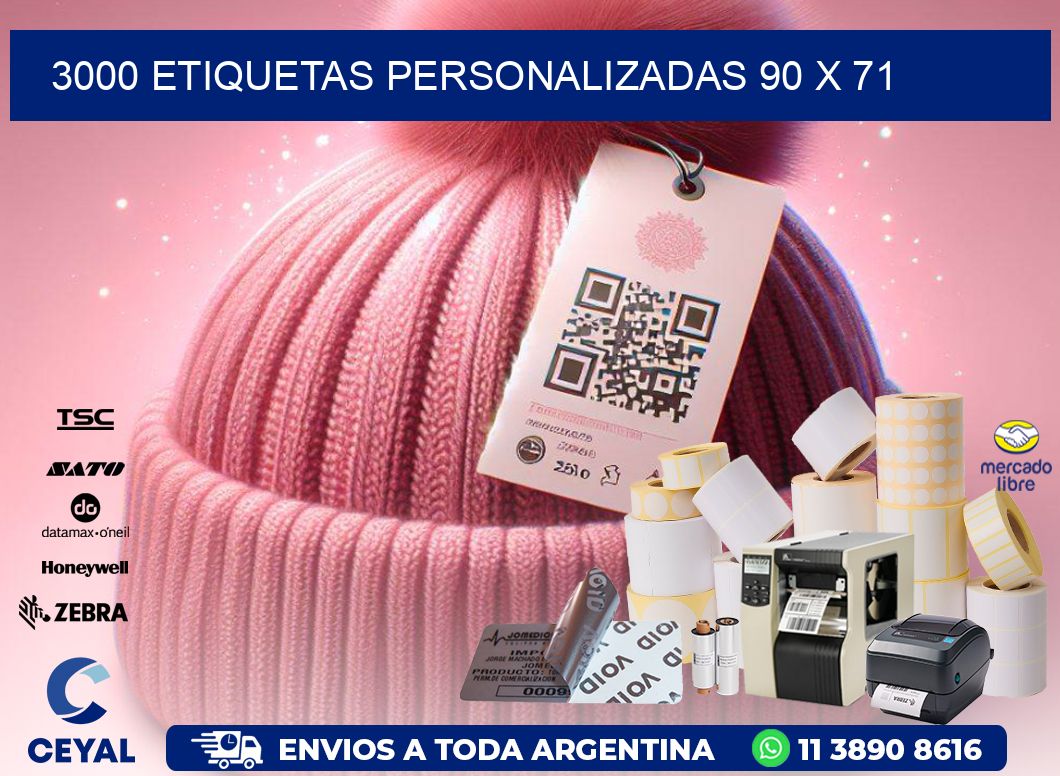 3000 ETIQUETAS PERSONALIZADAS 90 x 71