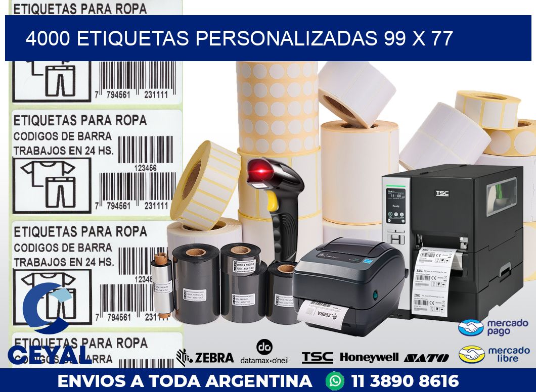 4000 ETIQUETAS PERSONALIZADAS 99 x 77