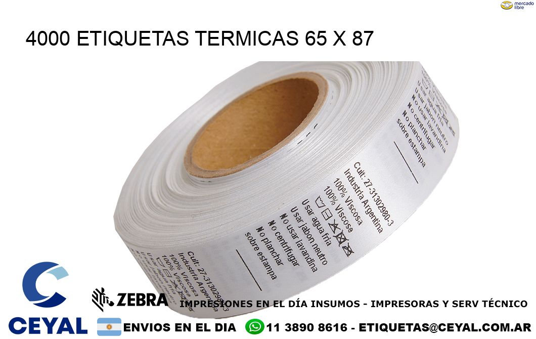 4000 ETIQUETAS TERMICAS 65 x 87