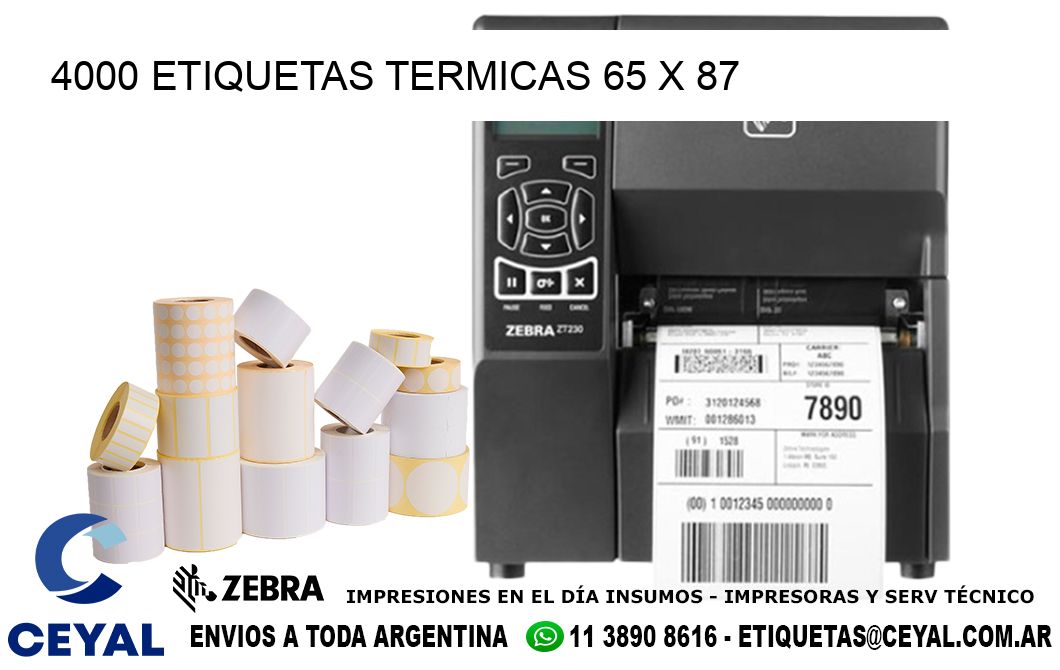 4000 ETIQUETAS TERMICAS 65 x 87