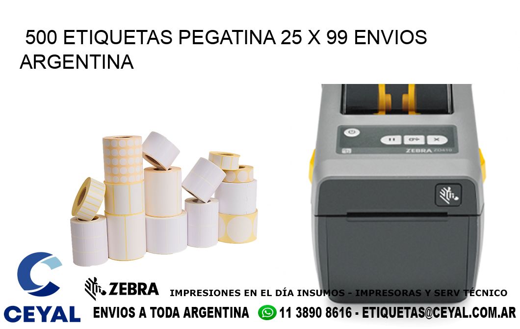 500 ETIQUETAS PEGATINA 25 x 99 ENVIOS ARGENTINA