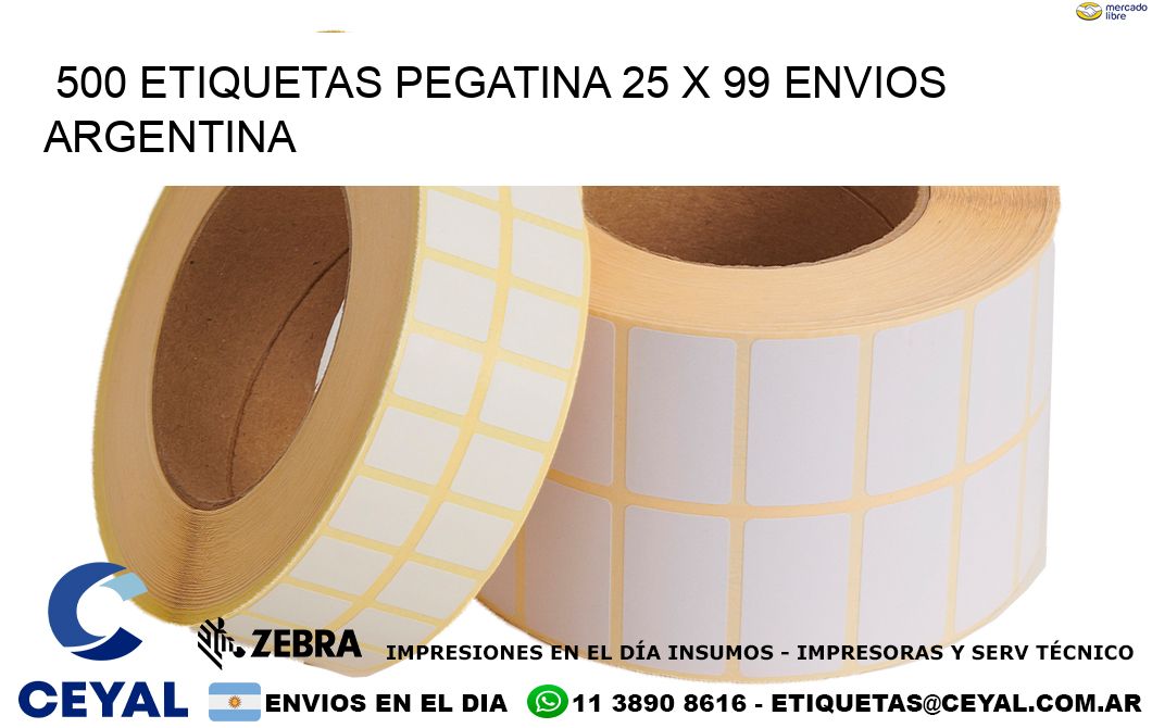 500 ETIQUETAS PEGATINA 25 x 99 ENVIOS ARGENTINA