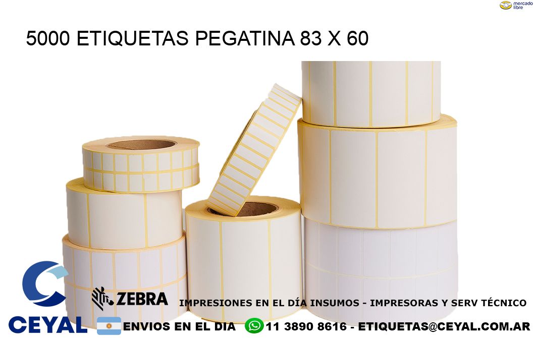 5000 ETIQUETAS PEGATINA 83 x 60