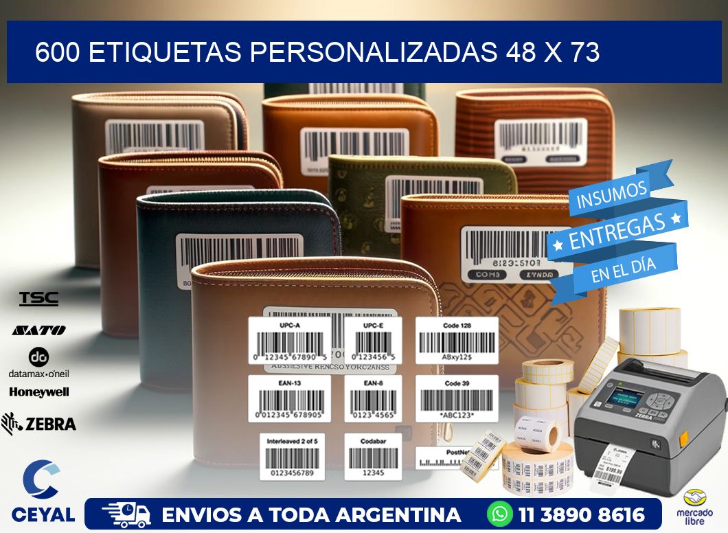 600 ETIQUETAS PERSONALIZADAS 48 x 73