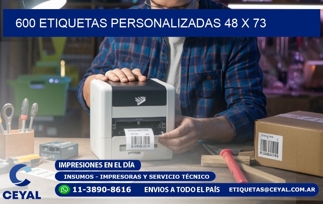 600 ETIQUETAS PERSONALIZADAS 48 x 73