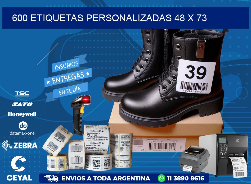 600 ETIQUETAS PERSONALIZADAS 48 x 73