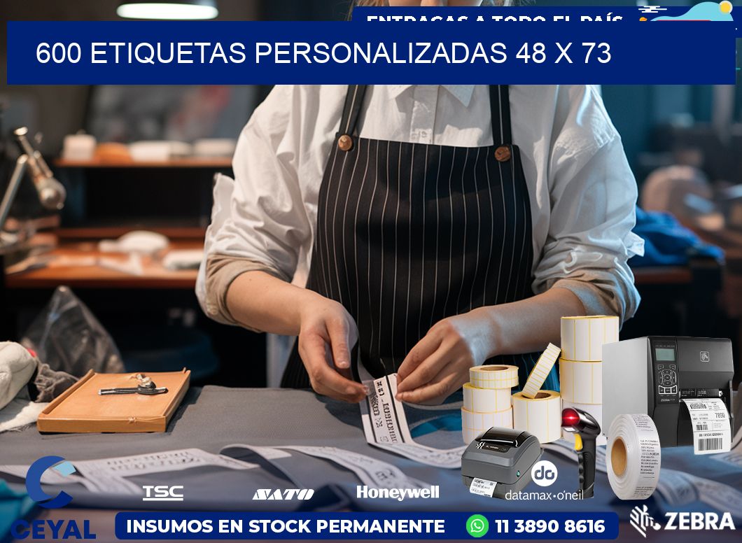 600 ETIQUETAS PERSONALIZADAS 48 x 73