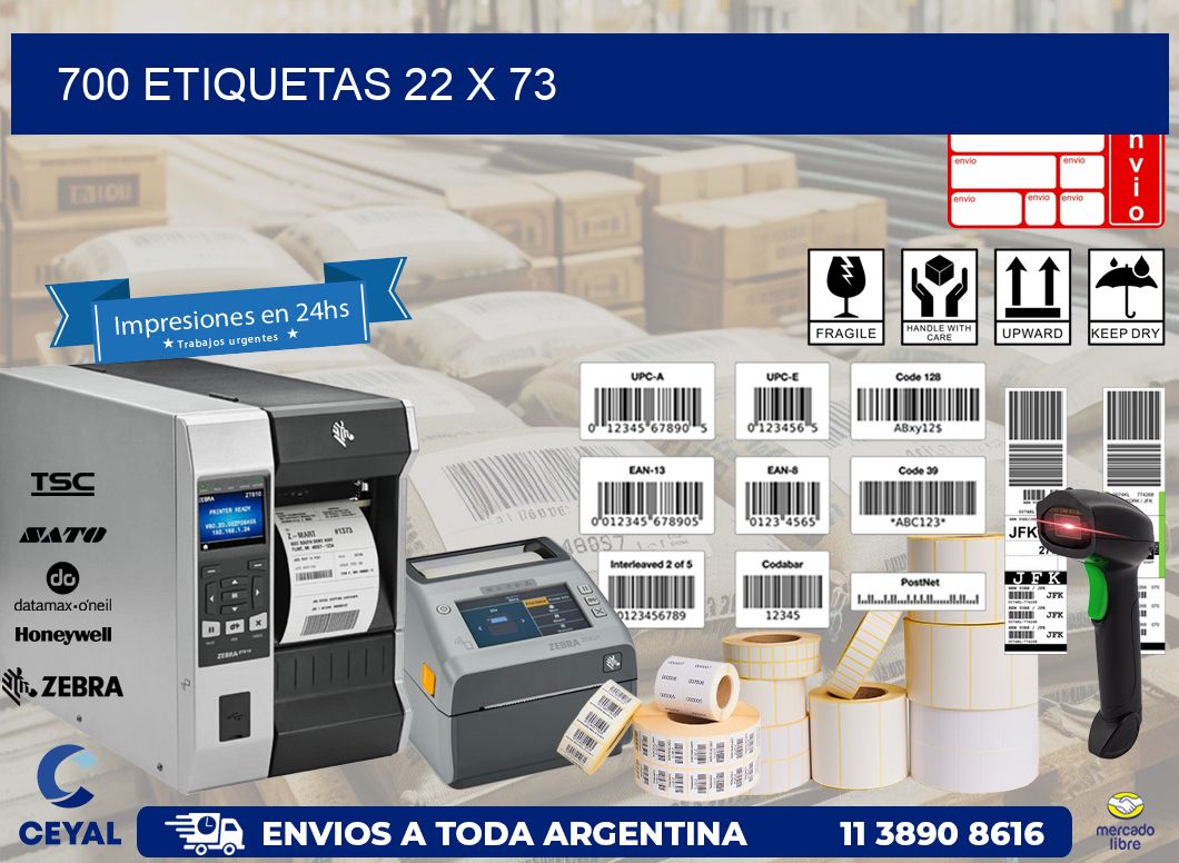 700 ETIQUETAS 22 x 73