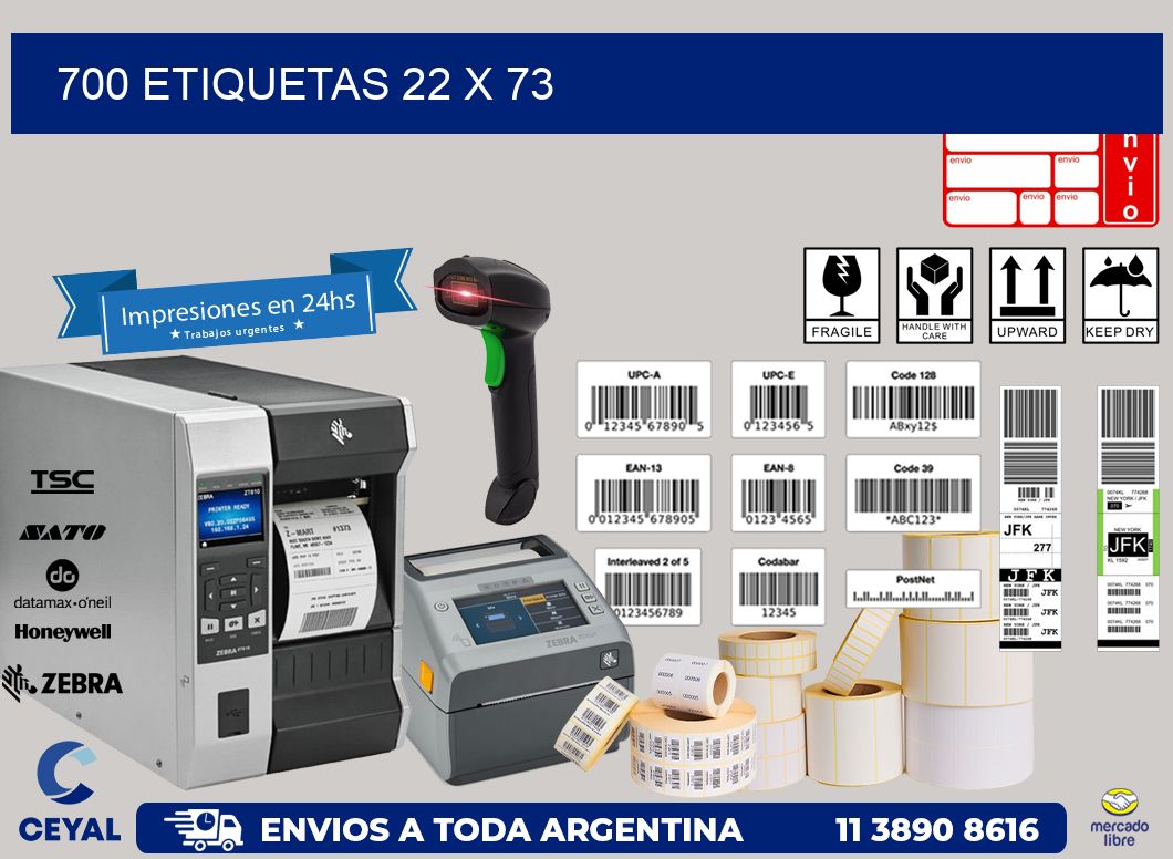 700 ETIQUETAS 22 x 73