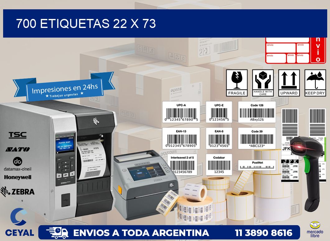 700 ETIQUETAS 22 x 73