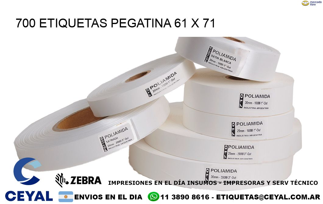 700 ETIQUETAS PEGATINA 61 x 71