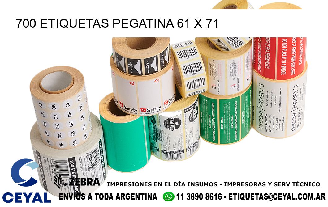 700 ETIQUETAS PEGATINA 61 x 71