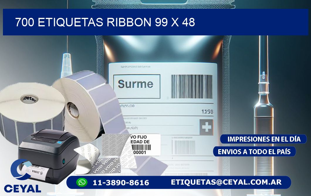 700 ETIQUETAS RIBBON 99 x 48