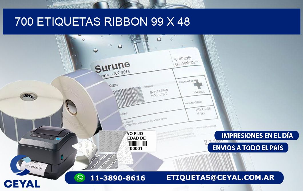 700 ETIQUETAS RIBBON 99 x 48